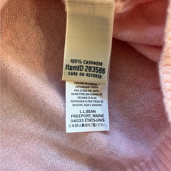LL Bean Classic Cashmere Pink Sweater Size Large - Picture 8 of 10